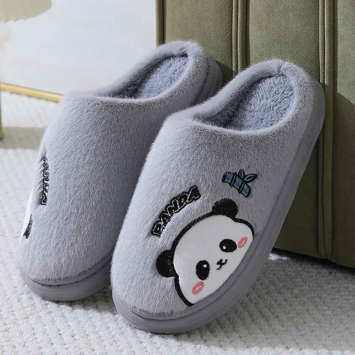 Cute Panda Slippers with Thick Cushioned Sole for Couples
