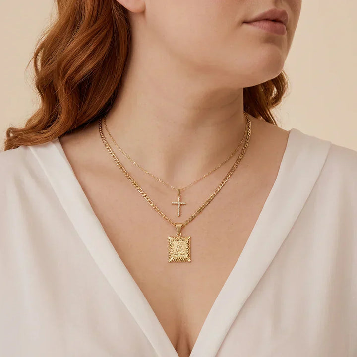 Seraphina Initial Necklace Set | Gold