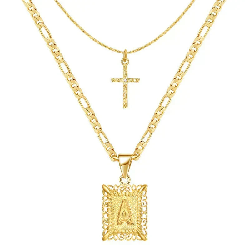 Seraphina Initial Necklace Set | Gold