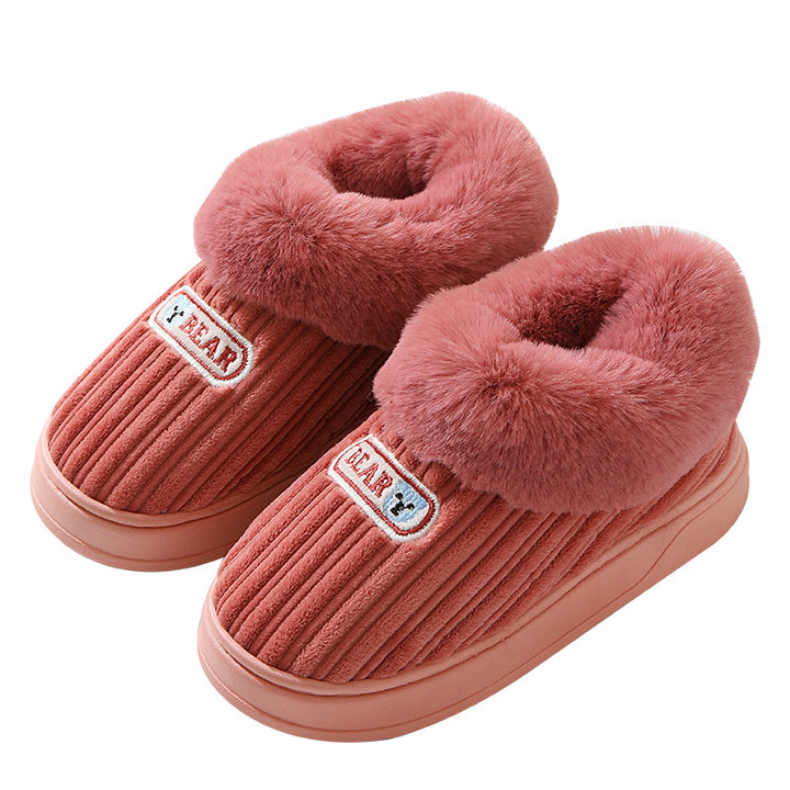 Closed Back Fluffy Slippers with Thick Non-Slip Sole