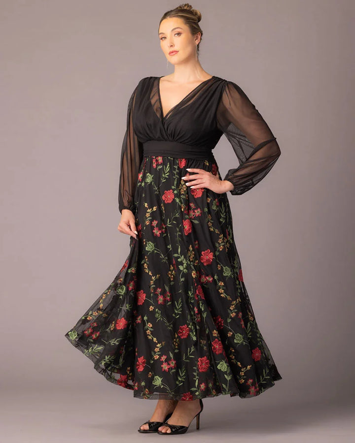 Isabella Embroidered Mesh Gown - Sale!