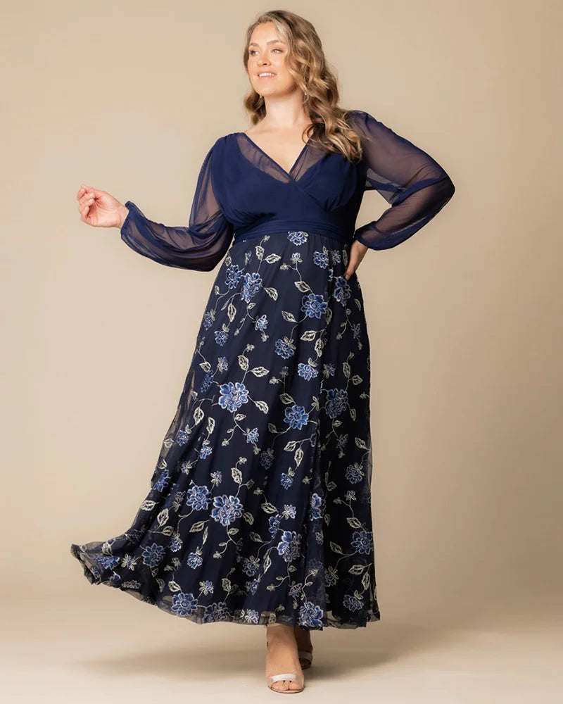 Isabella Embroidered Mesh Gown - Sale!