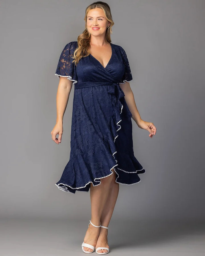 Palermo Lace Faux Wrap Cocktail Dress - Sale!