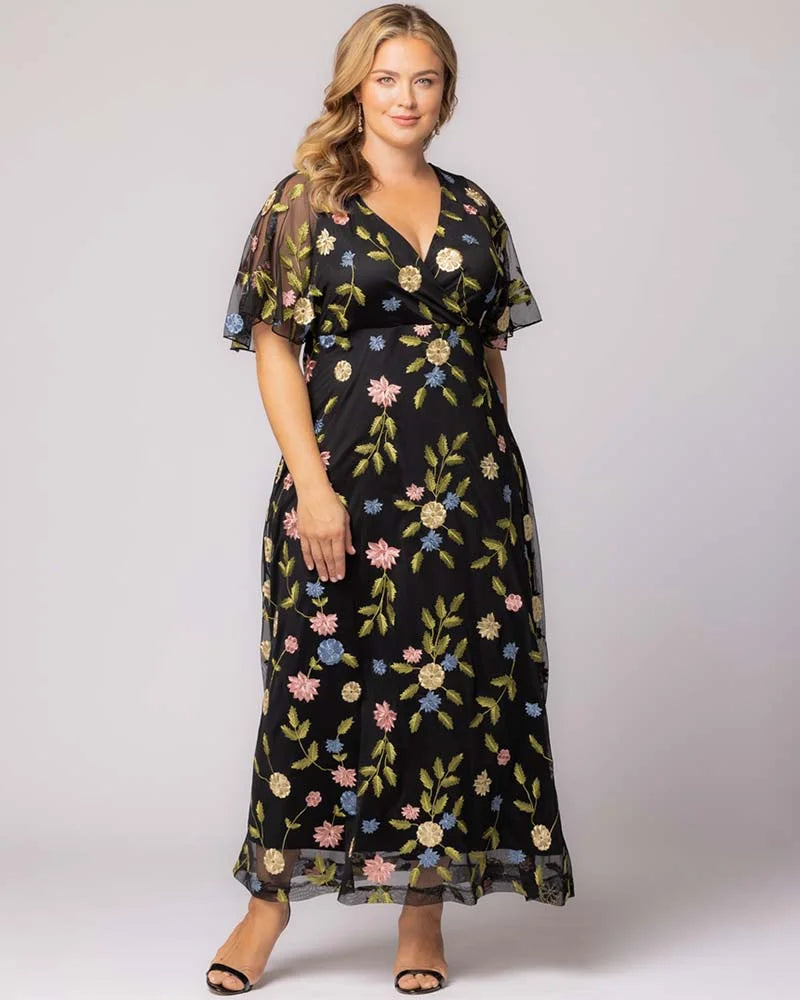 Embroidered Elegance Evening Gown - Sale!