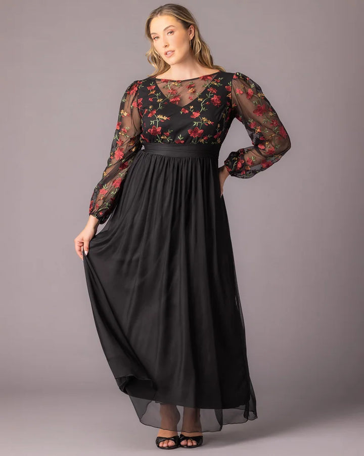 Delete - Eternal Embroidered Bodice Evening Gown