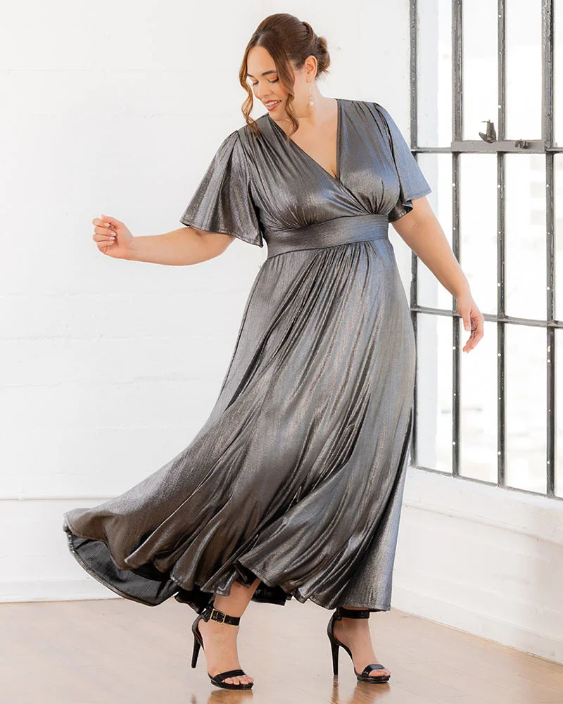 Evania Metallic Evening Gown