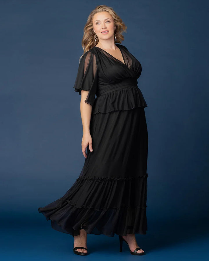 Graceful Tiered Mesh Gown