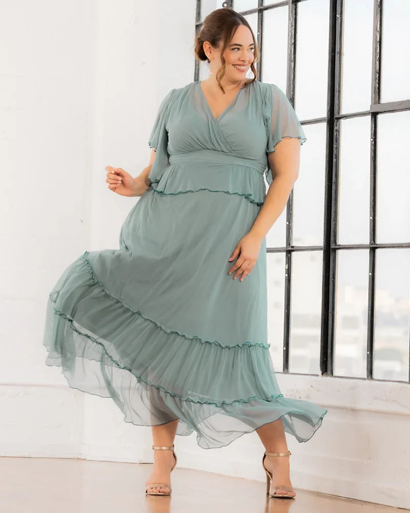 Graceful Tiered Mesh Gown - Sale!