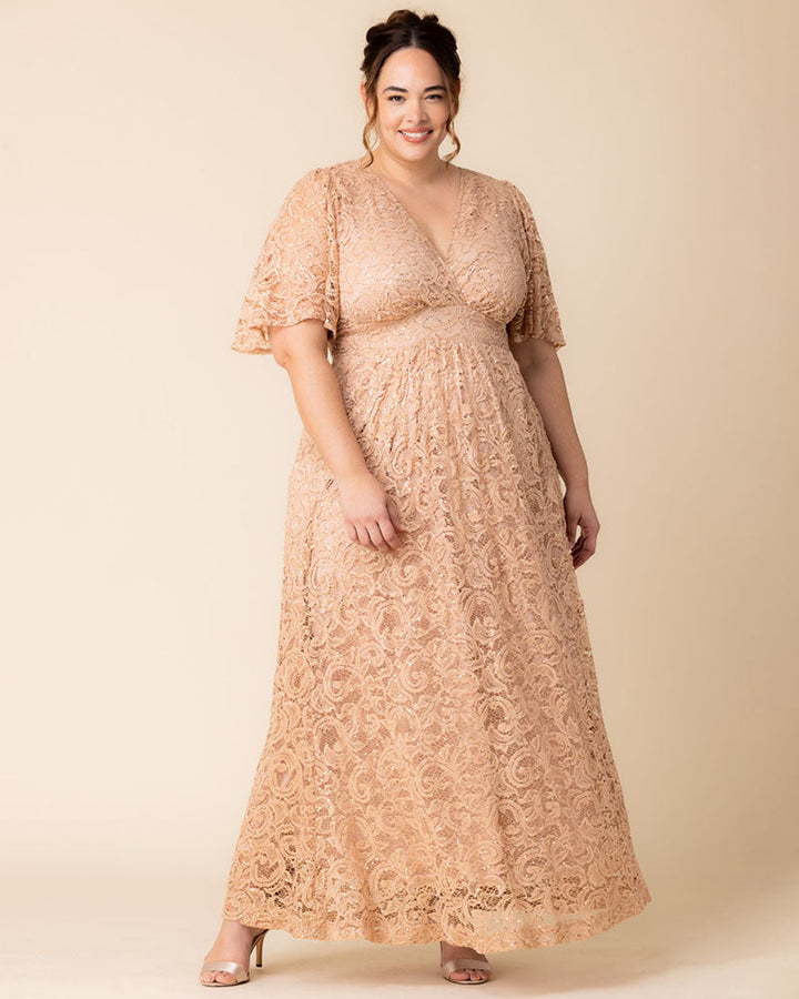 Luminous Sequin Lace Long Gown