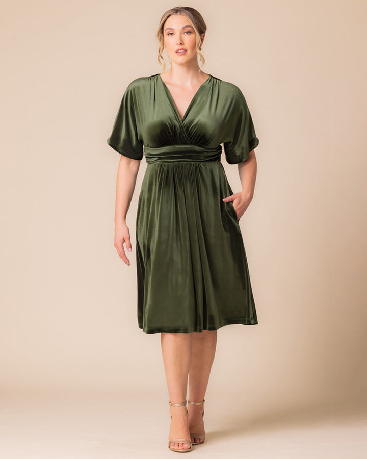 Angelic Velvet Midi Cocktail Dress