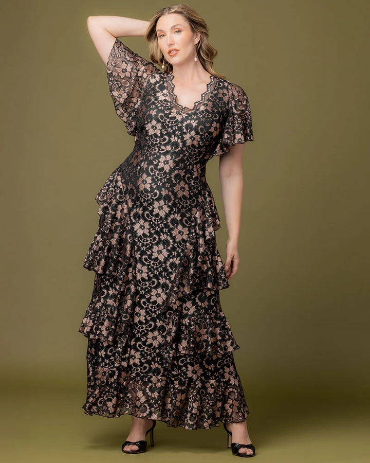 Mon Ange Tiered Lace Evening Gown - Sale!