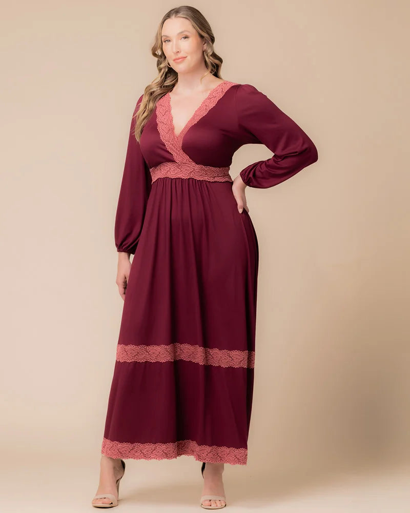 Lara Lace Trim Long Dress - Sale!