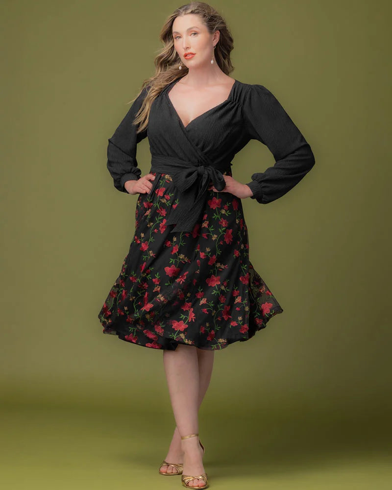Chelsea Embroidered Midi Cocktail Dress - Sale!