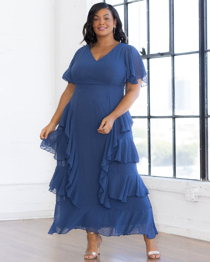 Delete - Tour de Flounce Chiffon Evening Gown - Sale!