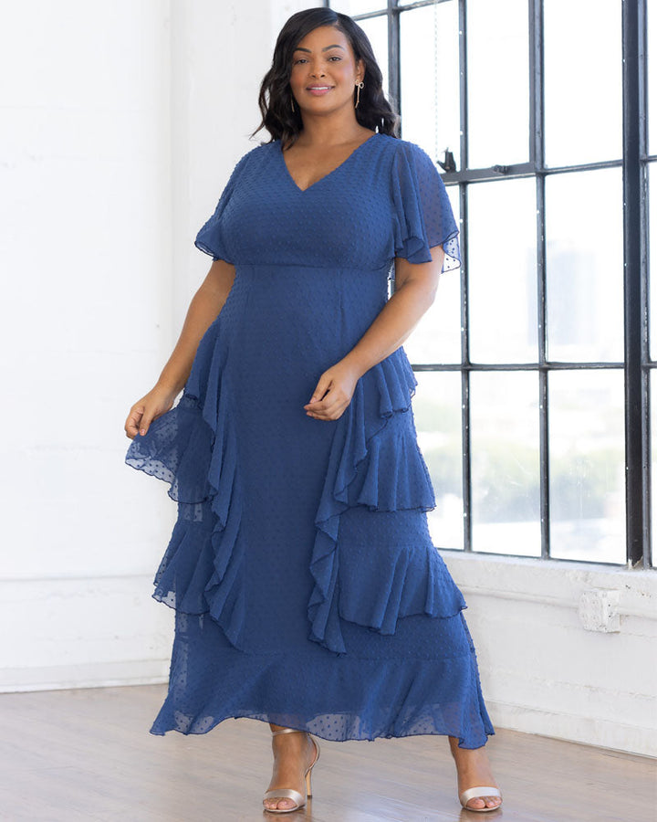 Delete - Tour de Flounce Chiffon Evening Gown - Sale!