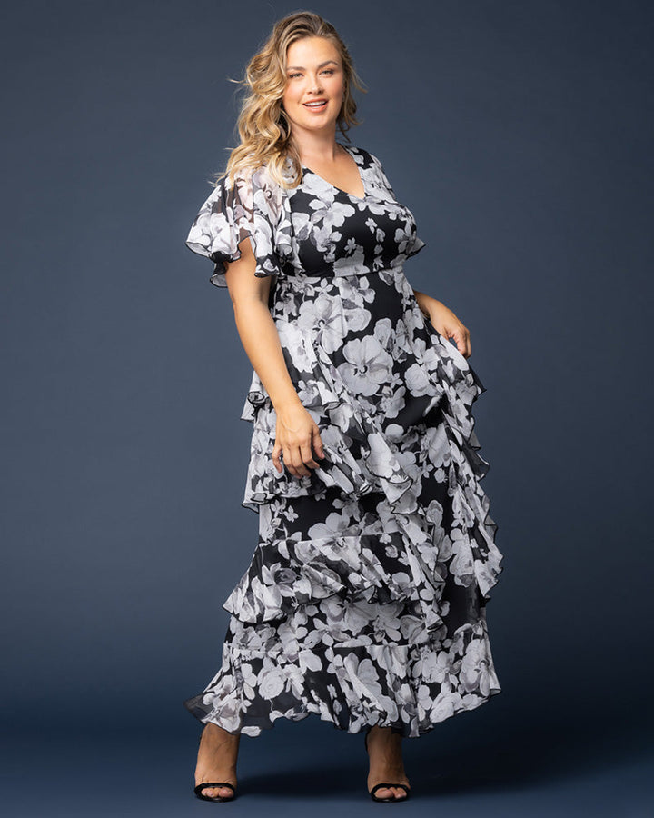 Delete - Tour de Flounce Chiffon Evening Gown - Sale!