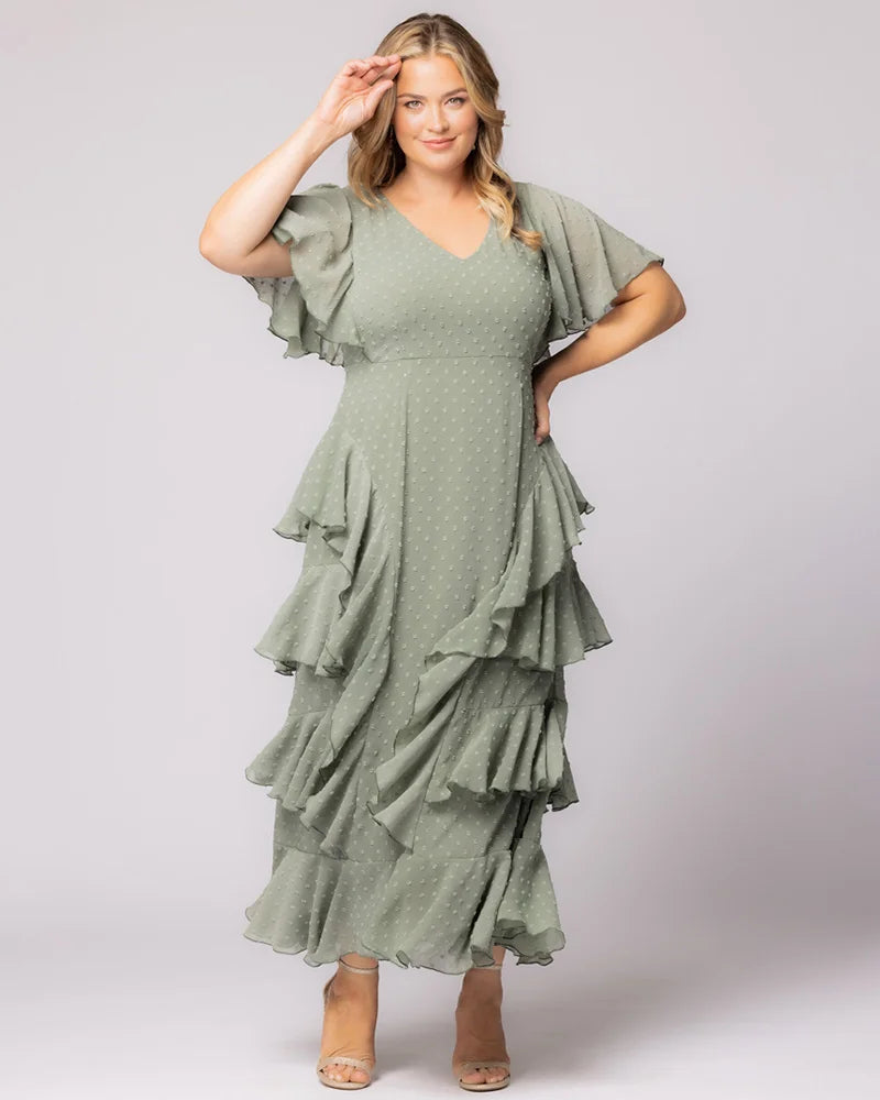 Delete - Tour de Flounce Chiffon Evening Gown - Sale!