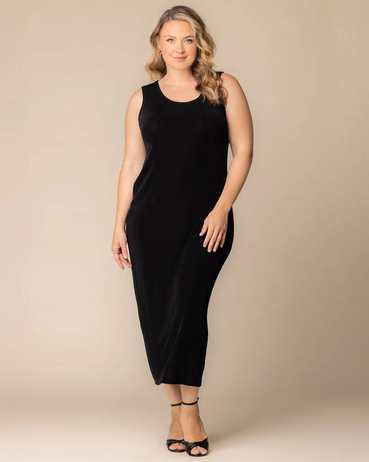 Classic Silky Sleeveless Maxi Tank Dress by Vikki Vi