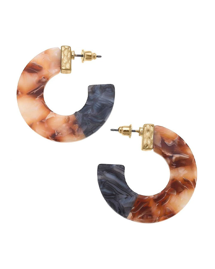 Mixed Resin Hoop Earrings