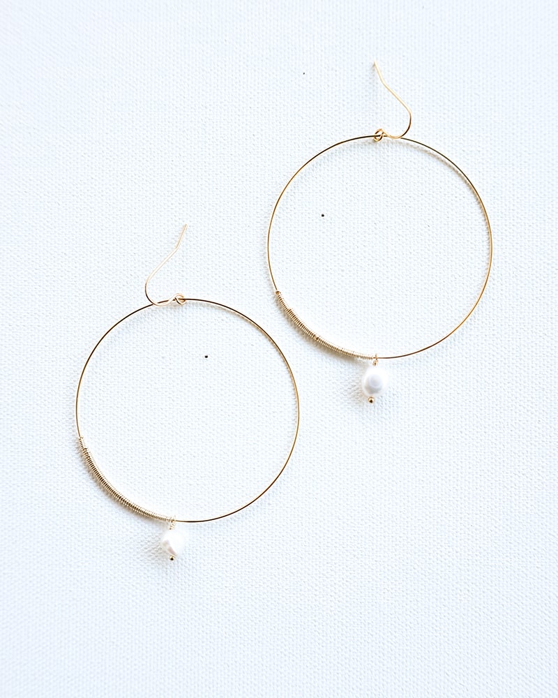 Pearl Hoop Earrings