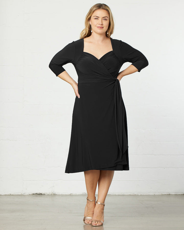 Sweetheart Knit Wrap Dress