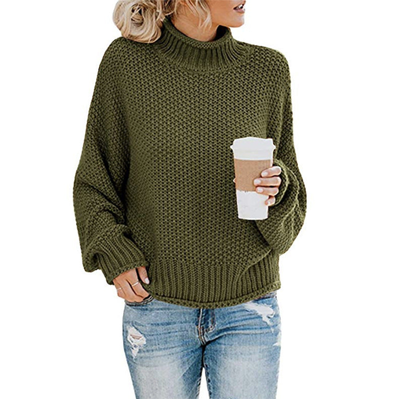 Chunky Turtleneck Sweater with Long Sleeves