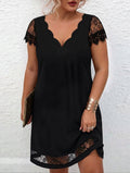 Sorrel | Lace Sleeve Midnight Grace Dress