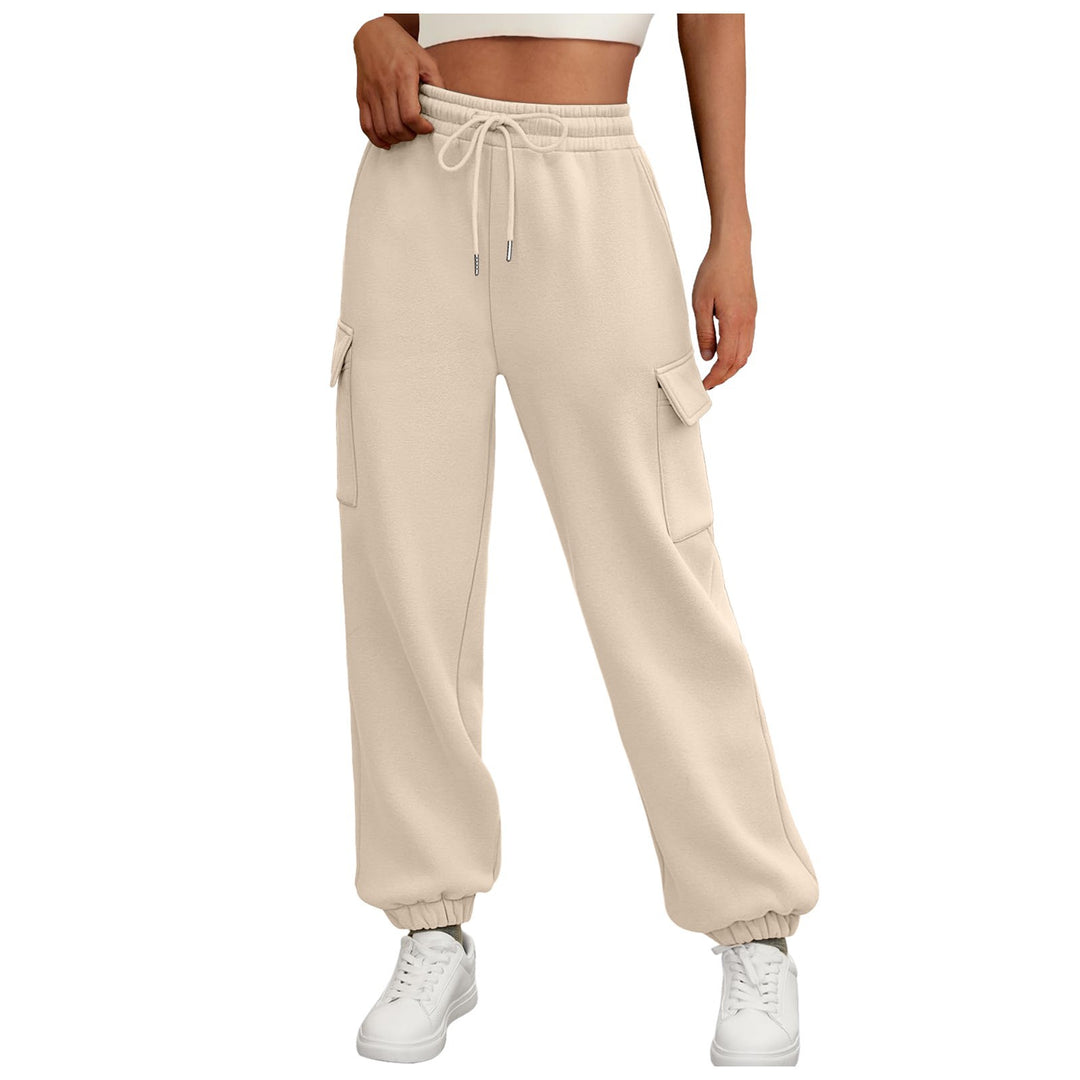 Fleece Lined Baggy Sweatpants, Women's Jogger Pants with Pockets