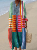 LUCIENNE | MULTICOLOR PATCHWORK MAXI DRESS