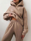 Women's Hooded Tracksuit, Casual Two-Piece Hoodie Set