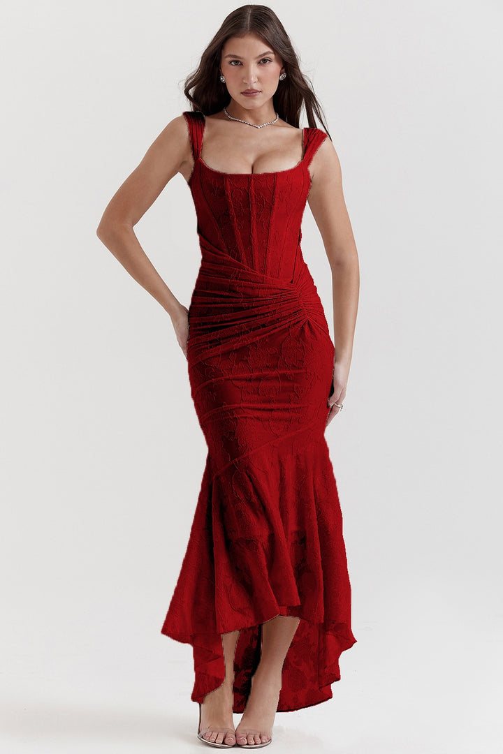 Woman in an off-shoulder mermaid gown