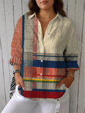 Marlowe  Stripe Patchwork Blouse