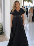 Cataleya | Short Flutter Sleeve Defined Waist Maxi Dress