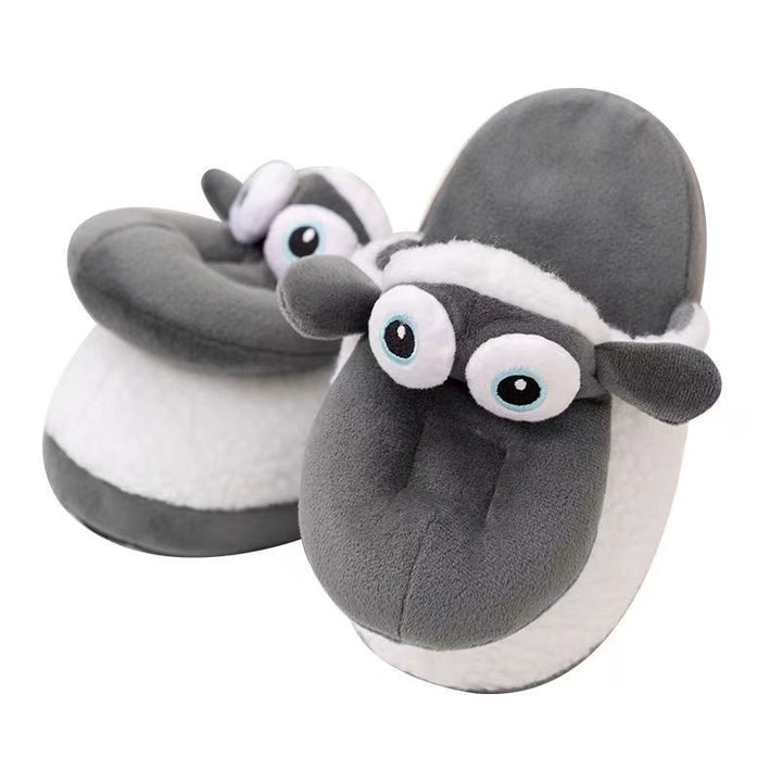 Sheep Plush Cotton Slippers, Thermal with Foam Sole