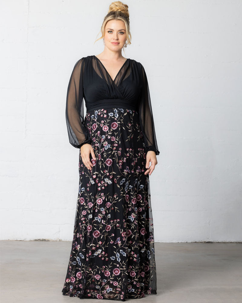Isabella Embroidered Mesh Gown - Sale!