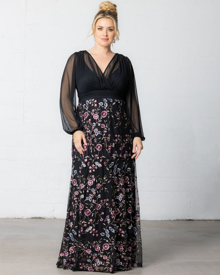Isabella Embroidered Mesh Gown - Sale!