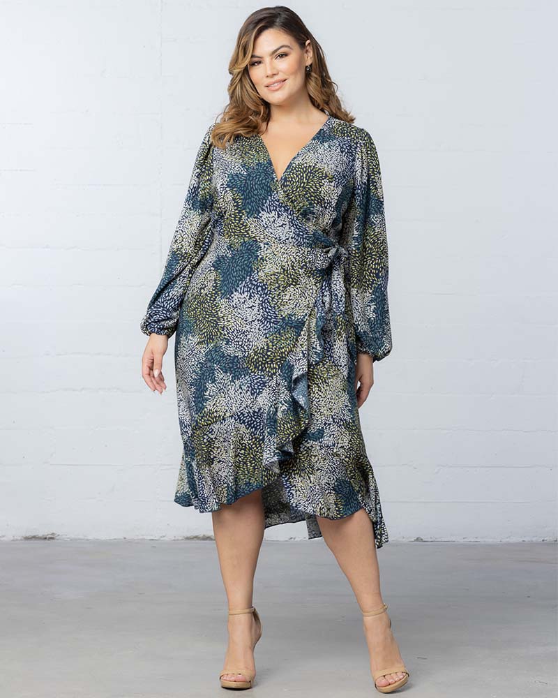 Julia Long Sleeve Wrap Dress