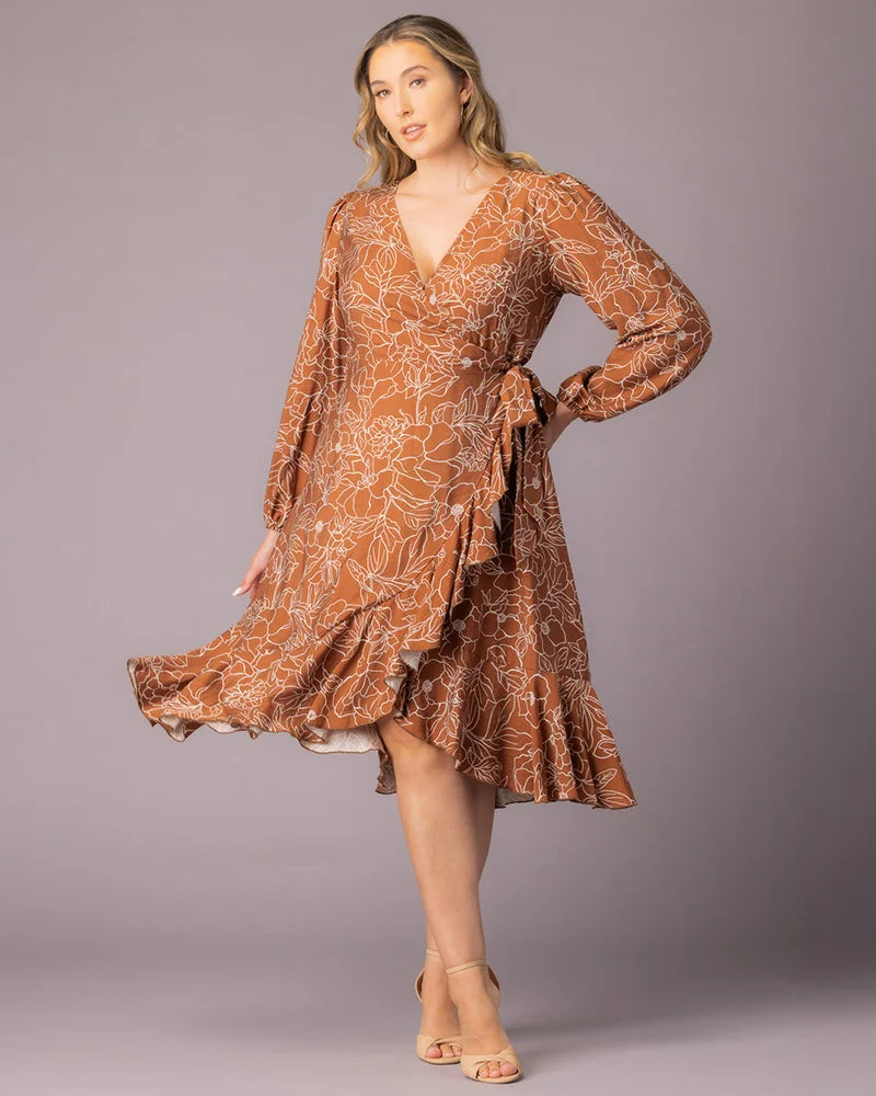Julia Long Sleeve Wrap Dress - Sale!