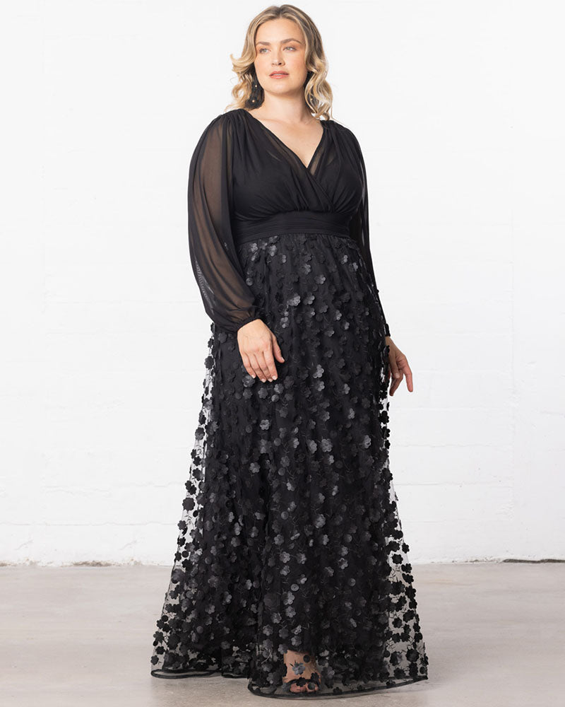Blossoming Beauty Mesh Evening Gown