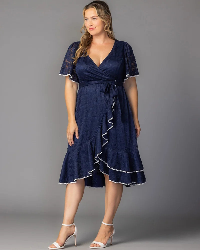 Palermo Lace Faux Wrap Cocktail Dress - Sale!
