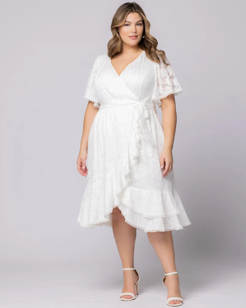 Palermo Lace Faux Wrap Cocktail Dress