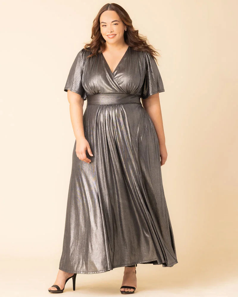 Evania Metallic Evening Gown