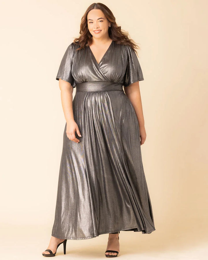 Evania Metallic Evening Gown