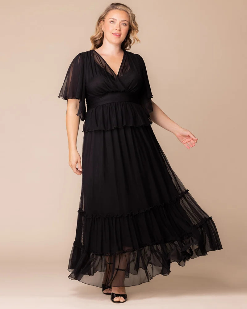 Graceful Tiered Mesh Gown