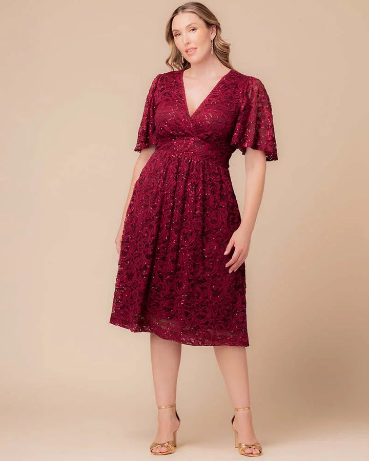 Starry Sequined Lace Cocktail Dress