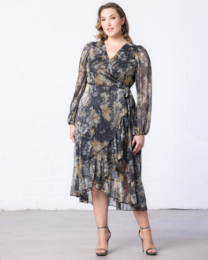 Clara Sparkling Long Sleeve Wrap Dress – Sale!