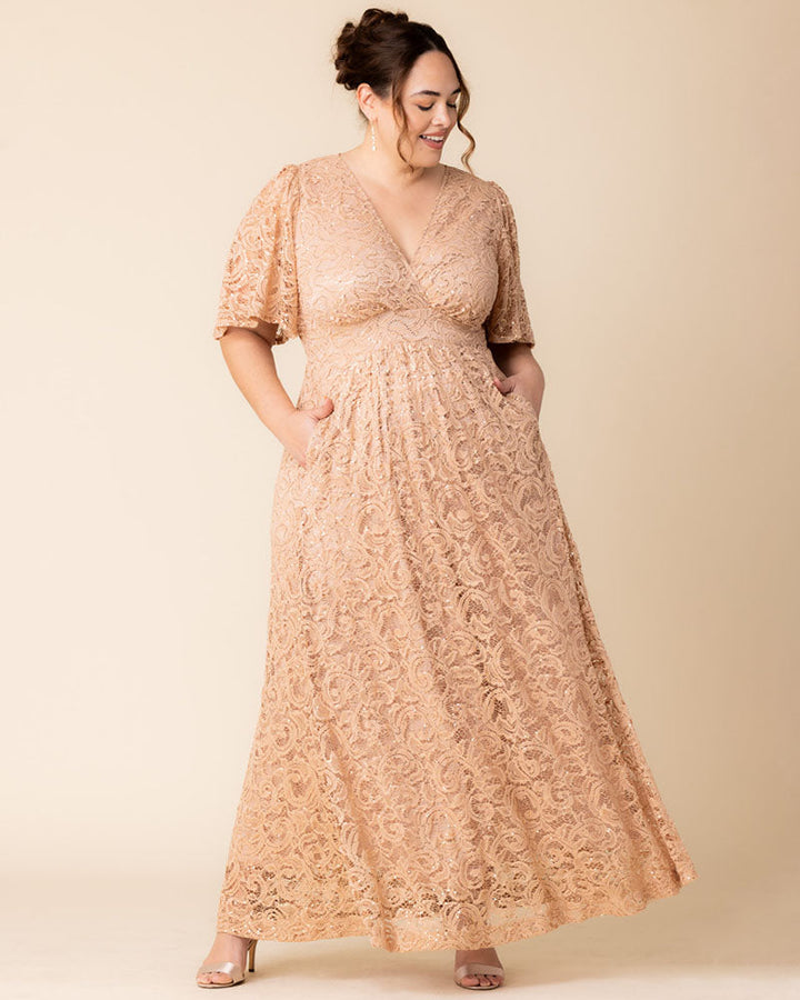 Luminous Sequin Lace Long Gown