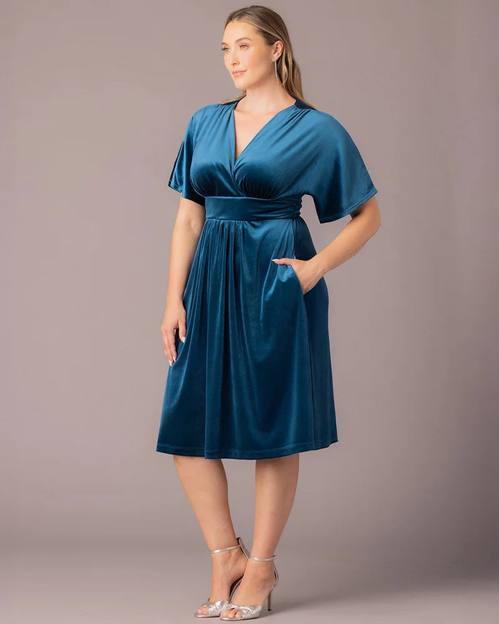 Angelic Velvet Midi Cocktail Dress