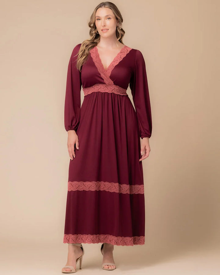 Lara Lace Trim Long Dress - Sale!