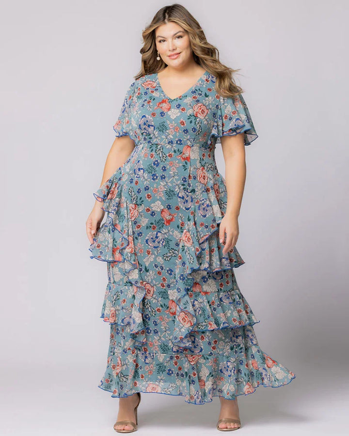 Delete - Tour de Flounce Chiffon Evening Gown - Sale!